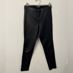Theory lamb leather black pants womens size 6